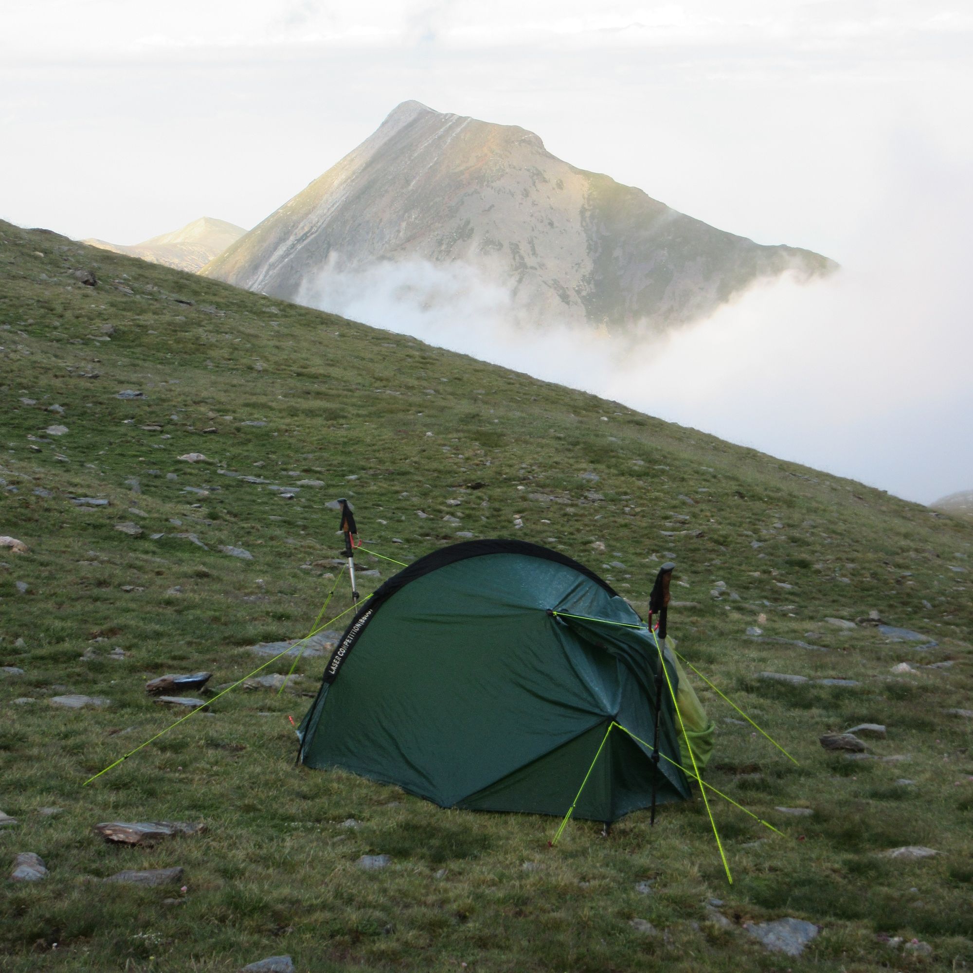 Camped below the climb to Col de Tirapitz.