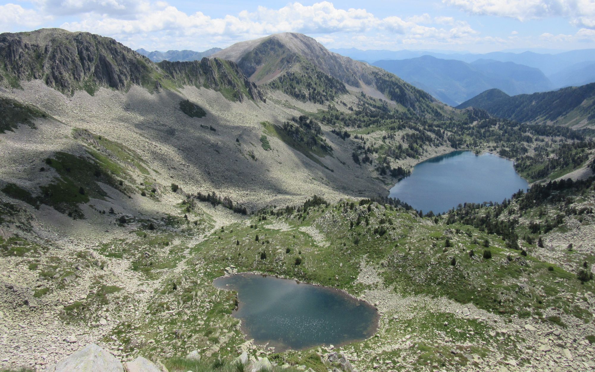 Looking back towards Col del Clot de Moredo and Estany d'Airoto and THAT BOULDERFIELD.